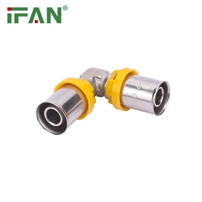 Ifan amarelo pex cotovelo gás de encaixe